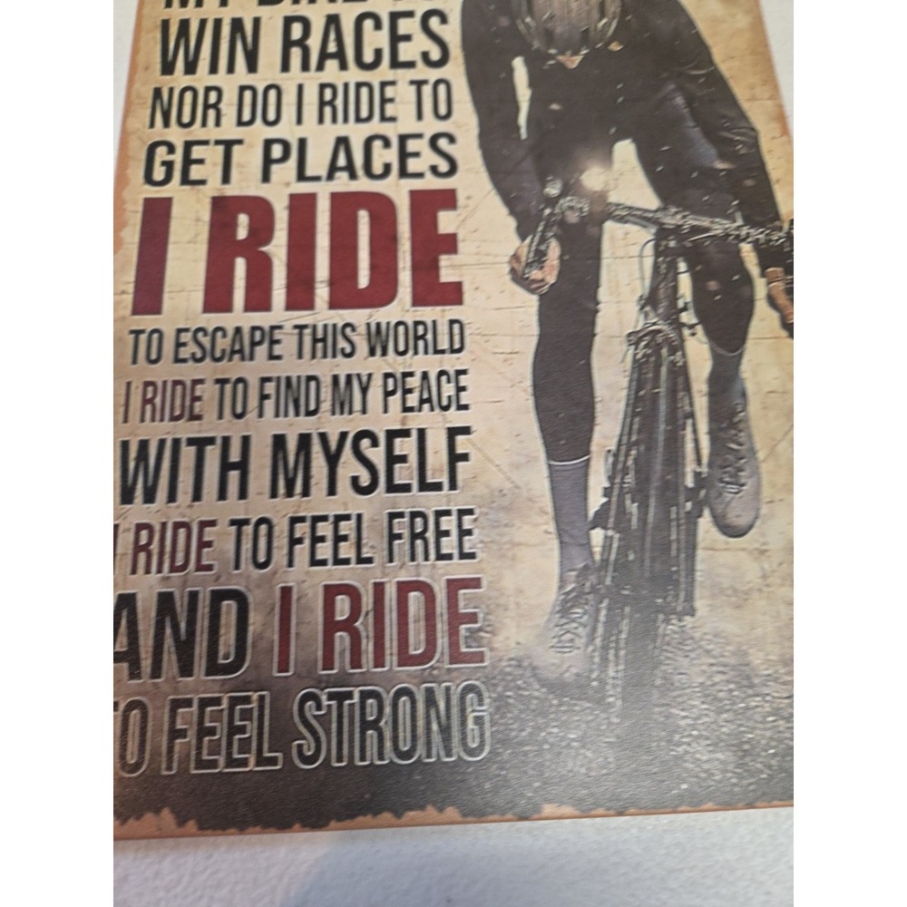 Bike Riding Rustic-looking Metal Sign 8x12 - Picture 5 of 9